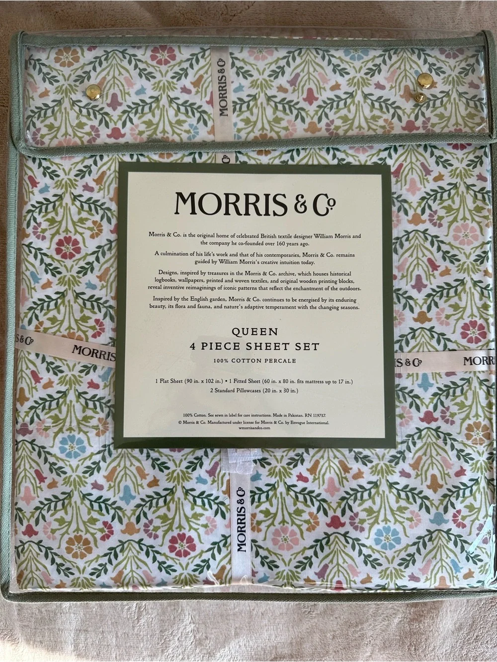 Morris & Co William Morris Queen 4-Piece Sheet Set - Floral Multicolor